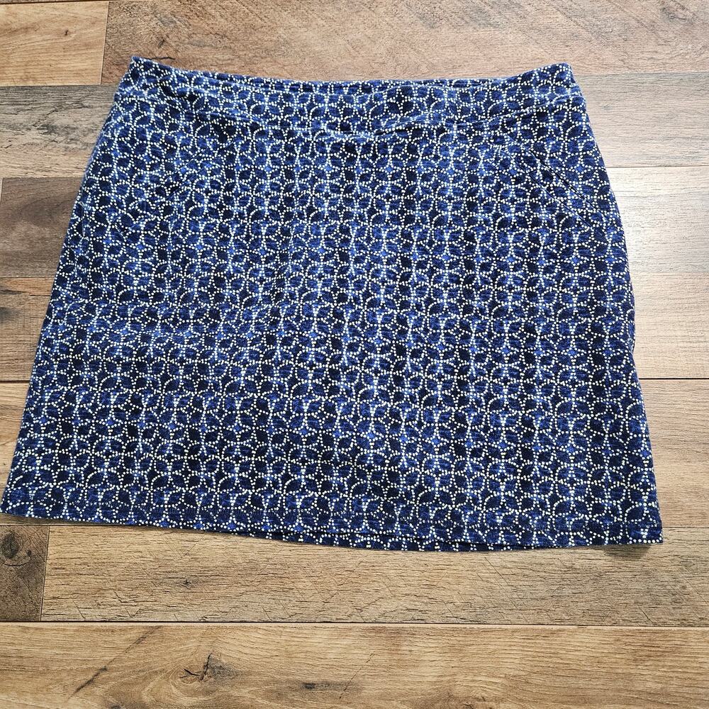 Talbots Skort Womens Plus Size X Blue Geo Stretch Pockets Golf Tennis‎ Sporty